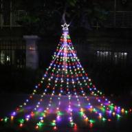 🎄 dingfu christmas decorations outdoor lights - 16.4ft 320 led star christmas tree lights with 8 memory lighting modes, timer function - ideal for yard, wedding, party, christmas decorations - multicolor логотип