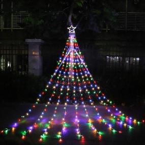 img 4 attached to 🎄 DINGFU Christmas Decorations Outdoor Lights - 16.4ft 320 LED Star Christmas Tree Lights with 8 Memory Lighting Modes, Timer Function - Ideal for Yard, Wedding, Party, Christmas Decorations - Multicolor