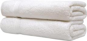 img 3 attached to 🛁 2-Pack of Soft and Absorbent 100% Cotton Bath Sheets - Pleasant Home Collection - Extra Large Size 35” x 70” - 600 GSM - White - Durable