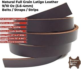 img 3 attached to 🔗 9-10oz ELW Brown Latigo Leather Straps, Belts & Strips - 1-1/2&#34; Wide X 84&#34; Long - Full Grain Cowhide Tooling Leather - Heavyweight