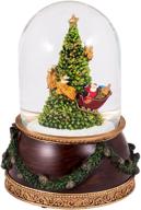 🎅 delightful santa rotating musical snowglobe: stunning 120mm glitterdome with 7.75 inch christmas tree логотип