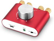 nobsound mini bluetooth 5.0 power amplifier: hi-fi stereo digital amp 2.0 channel 50w×2 with aux/usb/bluetooth input - red logo