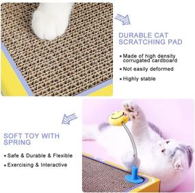 img 2 attached to 🐱 Multipurpose 3-in-1 Cat Scratcher with Busy Box Toy, Teaser Wands: Ideal Pet Kitten Toys for Entertainment and Energy Dispersion