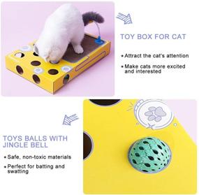 img 1 attached to 🐱 Multipurpose 3-in-1 Cat Scratcher with Busy Box Toy, Teaser Wands: Ideal Pet Kitten Toys for Entertainment and Energy Dispersion