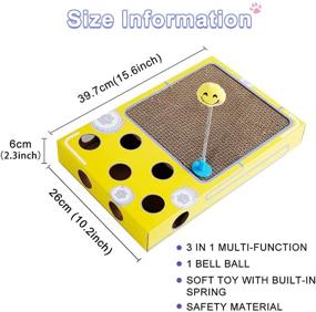 img 3 attached to 🐱 Multipurpose 3-in-1 Cat Scratcher with Busy Box Toy, Teaser Wands: Ideal Pet Kitten Toys for Entertainment and Energy Dispersion