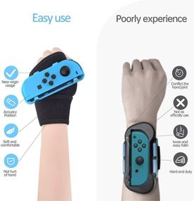 img 1 attached to 🎮 LeyuSmart Wrist Strap for Just Dance - Nintendo Switch Dancing Game Accessories, Kids Size Hand Free Wristband for JoyCon Grip (Small Size Red+Blue) - Compatible with Just Dance 2022 2021 2020 2019