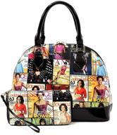 👜 stylish magazine collage satchel: michelle women's handbags & wallets - perfect for fashionable satchel bowling logo