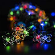 🌸 gigalumi pack of 2 solar flower string lights, outdoor solar fairy lights 23 feet with 50 led cherry blossoms - ideal for home, lawn, wedding, patio, party and holiday decorations - multicolor логотип