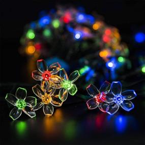 img 4 attached to 🌸 GIGALUMI Pack of 2 Solar Flower String Lights, Outdoor Solar Fairy Lights 23 Feet with 50 LED Cherry Blossoms - Ideal for Home, Lawn, Wedding, Patio, Party and Holiday Decorations - Multicolor