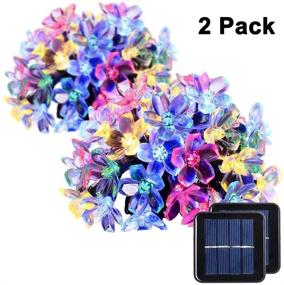 img 3 attached to 🌸 GIGALUMI Pack of 2 Solar Flower String Lights, Outdoor Solar Fairy Lights 23 Feet with 50 LED Cherry Blossoms - Ideal for Home, Lawn, Wedding, Patio, Party and Holiday Decorations - Multicolor