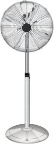 img 4 attached to 🌀 16-Inch Stand Fan with Adjustable Heights, 75° Horizontal Oscillation, 3 Speed Settings, Low Noise, Durable Quality, High Velocity, Heavy Duty Metal - Ideal for Industrial, Commercial, and Residential Use