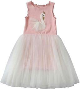 img 3 attached to 👸 Toddlers Flower Princess Dress Sleeveless Sundress - TTYAOVO Baby Girls Tulle Dress