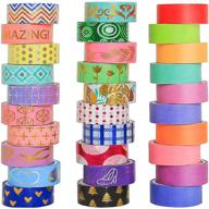 🎨 set of 30 washi tapes - 20 gold foil decorative tape rolls, 10 colorful rainbow tapes for scrapbooking, bullet journals, diy crafts, school supplies logo