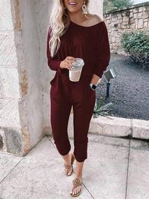 img 3 attached to ANRABESS Women's Long Sleeve Crewneck One Off Shoulder Romper Jumpsuit with Pockets – Casual & Stretchy, Elastic Waist