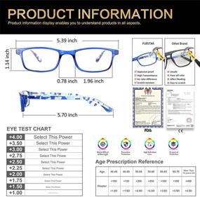img 3 attached to 👓 5-Pack of Reading Glasses with Spring Hinges for Men and Women, Anti-Glare Filter, Lightweight Eyeglasses with +2.5 Strength