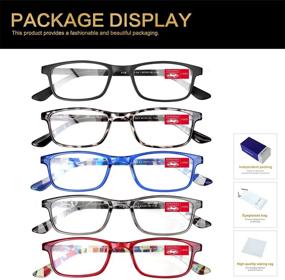 img 1 attached to 👓 5-Pack of Reading Glasses with Spring Hinges for Men and Women, Anti-Glare Filter, Lightweight Eyeglasses with +2.5 Strength