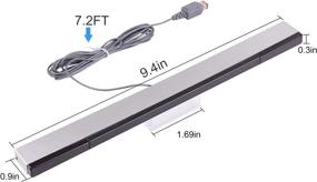 img 3 attached to 🎮 Wii & Wii U Console Compatible JINHEZO Replacement Wired Infrared IR Ray Motion Sensor Bar - Silver/Black