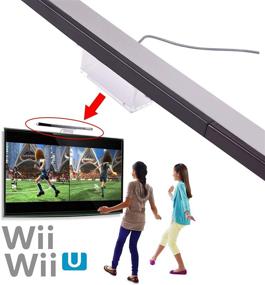 img 1 attached to 🎮 Wii & Wii U Console Compatible JINHEZO Replacement Wired Infrared IR Ray Motion Sensor Bar - Silver/Black