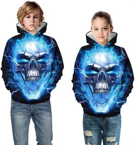 img 2 attached to 👕 LANYU Hoodies - Trendy Blue and Purple Sweatshirt for Boys' Clothing - Streetwear Collection