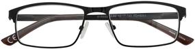 img 2 attached to 5-Pack Eyecedar Reading Glasses for Men - Metal Frame Rectangle Style, Stainless Steel Material with Spring Hinges, including Sun Readers, 2.50 inches