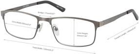 img 1 attached to 5-Pack Eyecedar Reading Glasses for Men - Metal Frame Rectangle Style, Stainless Steel Material with Spring Hinges, including Sun Readers, 2.50 inches