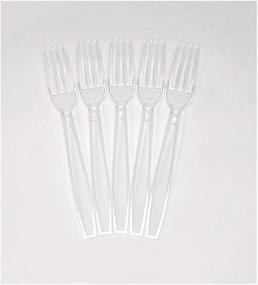 img 1 attached to 🍴 Fineline Settings 200-Piece Extra Heavy Duty Clear Plastic Cutlery Forks - Bulk 2x 100 Packs