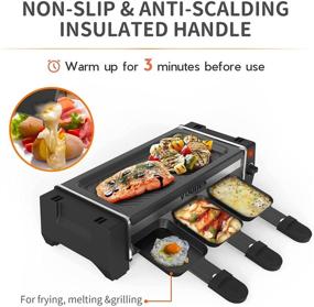 img 1 attached to 🔥 Smokeless Electric Raclette Table Grill – Korean BBQ Hibachi with Non-stick Grillplate, Raclette Pans & Spatulas – Indoor/Outdoor 700W