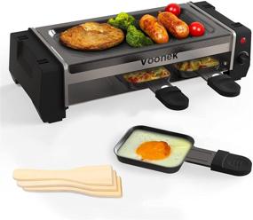 img 4 attached to 🔥 Smokeless Electric Raclette Table Grill – Korean BBQ Hibachi with Non-stick Grillplate, Raclette Pans & Spatulas – Indoor/Outdoor 700W