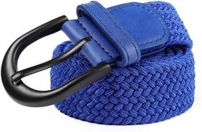 img 1 attached to Elastic Buckle Leather Men's Accessories with Braided Stretch Design