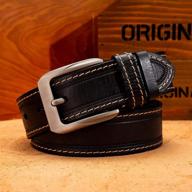 elastic buckle leather men's accessories with braided stretch design logo