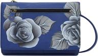 🌹 anna anuschka romantic rose women's handbags & wallets 1834 rrs blu logo