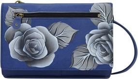 img 4 attached to 🌹 Anna Anuschka Romantic Rose Women's Handbags & Wallets 1834 RRS BLU