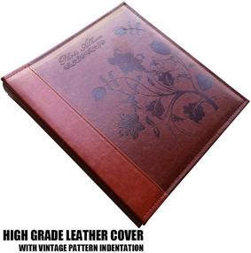 img 3 attached to 📷 Premium Brown Leather Photo Album: Large 5x7 Size, 360 Pockets, Vintage Cover, Ideal for Family, Baby, Wedding & Travel Memories