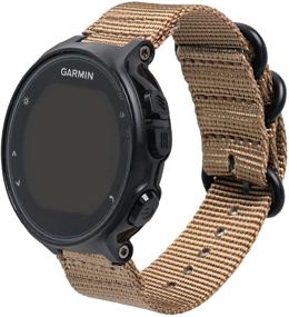 img 3 attached to 🌟 Премиальный нейлоновый ремешок для Garmin Forerunner 220/230/235/620/630/735XT/235 Lite - стильный запасной ремешок в цвете хаки.