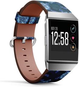 img 1 attached to 🐢 Trendy Leather Watch Band for Fitbit Ionic - Stylish Bracelet with Stainless Steel Clasp and Adapters (Featuring Fun Turtle Design)