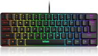 🎮 redthunder 60% gaming keyboard - ultra-compact mini keyboard with rgb backlighting, silent ergonomic design, water-resistant mechanical feel - for pc, mac, ps4, xbox one gaming logo