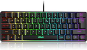 img 4 attached to 🎮 Геймерская клавиатура RedThunder 60% - ультракомпактная мини-клавиатура с RGB-подсветкой, бесшумным эргономичным дизайном, водостойким механическим ощущением - для игр на ПК, MAC, PS4, Xbox ONE.
