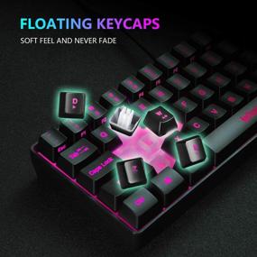 img 1 attached to 🎮 RedThunder 60% Gaming Keyboard - Ultra-Compact Mini Keyboard with RGB Backlighting, Silent Ergonomic Design, Water-Resistant Mechanical Feel - for PC, MAC, PS4, Xbox ONE Gaming