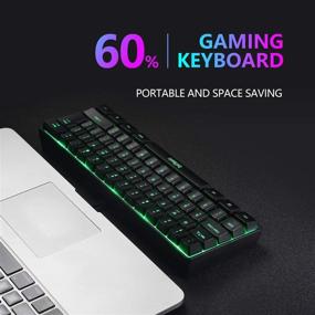 img 2 attached to 🎮 Геймерская клавиатура RedThunder 60% - ультракомпактная мини-клавиатура с RGB-подсветкой, бесшумным эргономичным дизайном, водостойким механическим ощущением - для игр на ПК, MAC, PS4, Xbox ONE.
