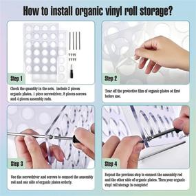 img 1 attached to 🗂️ DROLE Vinyl Roll Storage Rack: Efficient Craft Room Organizers for 24 Vinyl Rolls, 1.96" Holes