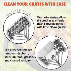 img 2 attached to 🔥 Revolutionary Pure Grill 3-in-1 Stainless Steel Bristle Free Wire Brush for Effortless BBQ Grate Cleaning and Scrubbing