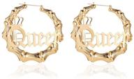 🎋 golden large bamboo joint hoop earrings: hip-hop big circle studs for women - punk party fashion jewelry logo