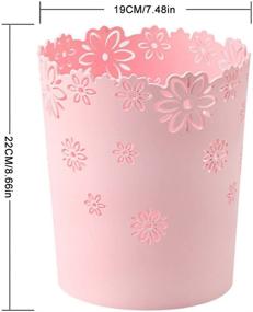 img 3 attached to 🌸 HMANE Hollow Flower Shape Wastebasket - Plastic Lidless Trash Can for Wastepaper - Size M