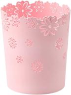 🌸 hmane hollow flower shape wastebasket - plastic lidless trash can for wastepaper - size m logo