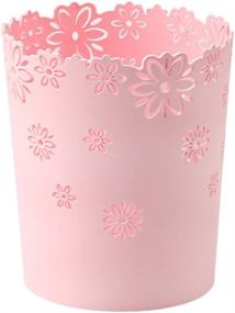 img 4 attached to 🌸 HMANE Hollow Flower Shape Wastebasket - Plastic Lidless Trash Can for Wastepaper - Size M