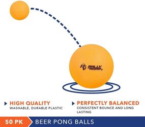 img 2 attached to Rally and Roar Beer Pong Balls, Pack of 50, 40mm, Orange - Party-Friendly Colored Beer Pong Balls - Washable, Durable Set for Beer Pong Shots - Premium Table Tennis Accessories