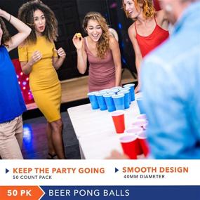 img 1 attached to Rally and Roar Beer Pong Balls, Pack of 50, 40mm, Orange - Party-Friendly Colored Beer Pong Balls - Washable, Durable Set for Beer Pong Shots - Premium Table Tennis Accessories