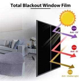 img 1 attached to 🖼️ Essort Window Privacy Film, 35.4 in x 6.5 Ft Blackout Window Film, UV Resistant Sunscreen Film, Self-Adhesive Heat Control Film for Office and Home Privacy, Static Cling