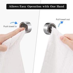 img 2 attached to 🧺 Convenient 8 Pack Self-Adhesive Kitchen Towel Holder: Strong Round Wall Mount Hook for Bathroom, Kitchen, Home, Cabinet, Garage – No Drilling Required