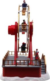 img 1 attached to 🎠 Christmas Ferris Wheel Animated Pre-lit Musical Christmas Village: Enhance Your Carnival Decorations & Snow Village Displays with this 11 in Holiday Delight